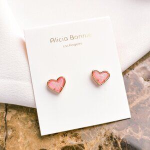 ❤️Alicia Bonnie in Love Rose Gold Pink Drusy Earrings